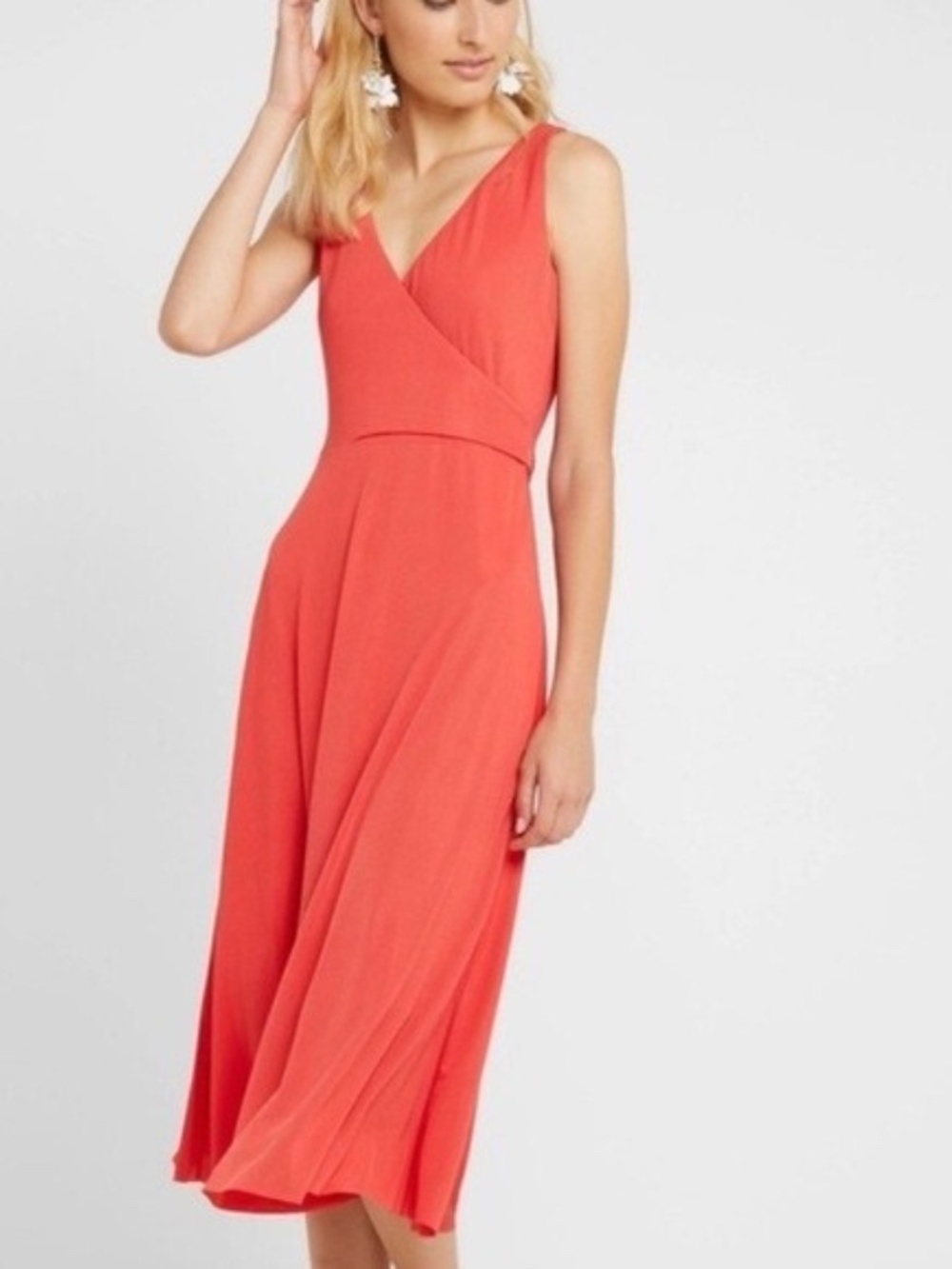 Club Monaco Jadrien Rib Faux Wrap Midi Dress